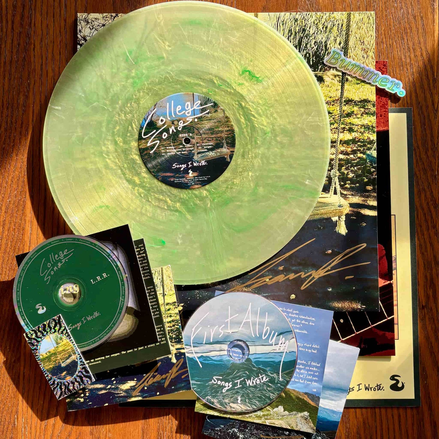 Signed Vinyl & CD Bundle: "College Songs" + Stickers + Poster + Downloads (+ Bonus "First Album" Signed CD)
