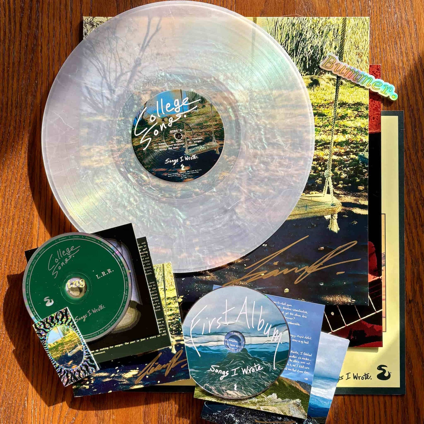 Signed Vinyl & CD Bundle: "College Songs" + Stickers + Poster + Downloads (+ Bonus "First Album" Signed CD)