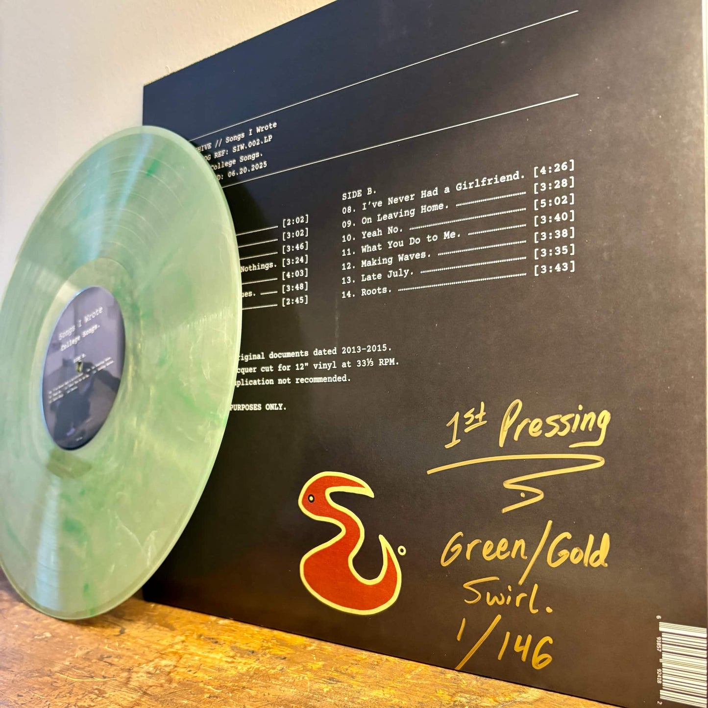 Signed Collector's Vinyl LP: "College Songs." (First Pressing)