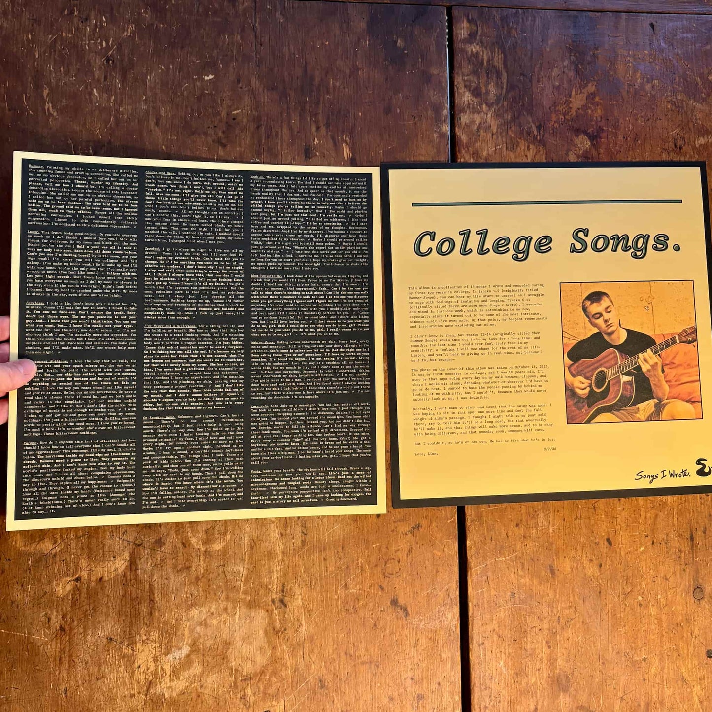 Signed Collector's Vinyl LP: "College Songs." (First Pressing)