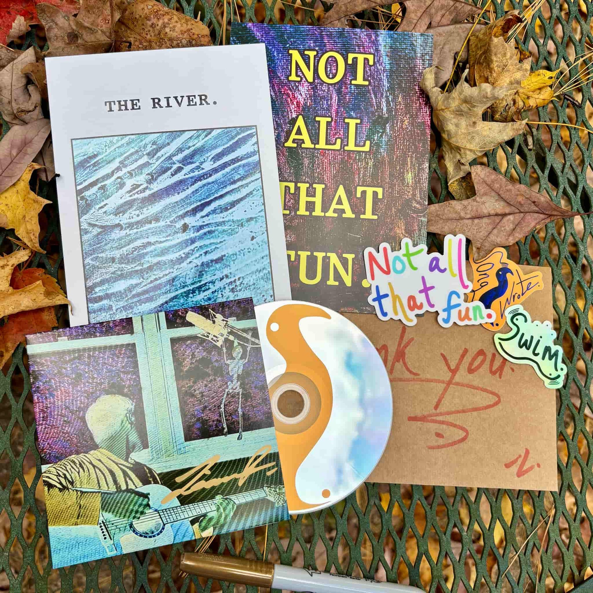 Full bundle: "Every Day, I Wake Up Underwindow" CD + stickers + art prints.